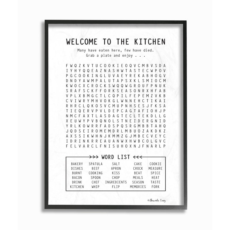 Ebern Designs Kitchen Crossword Puzzle Panoramic Graphic Art Print Set